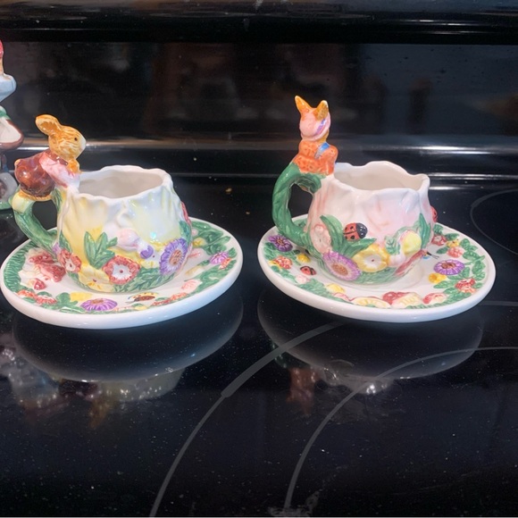 1999 Merc Asia Easter  Bunny Rabbit Garden Party Tea Set -EUC - Peter  Rabbit - Picture 8 of 10
